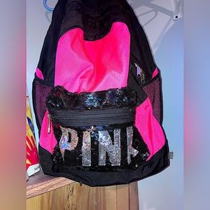 PINK BLACK & HOT PINK SEQUENCE BACKPACK 💋